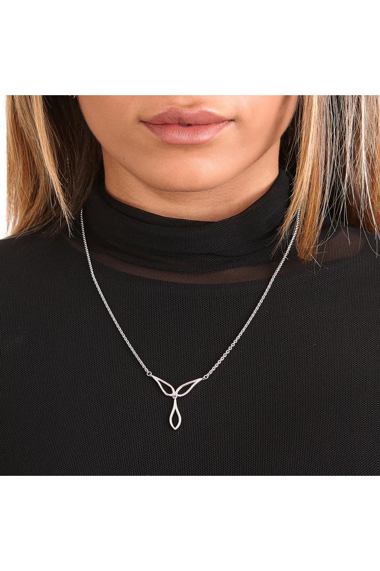 Triple Petal Pendant, Alternate, color, Sterling Silver