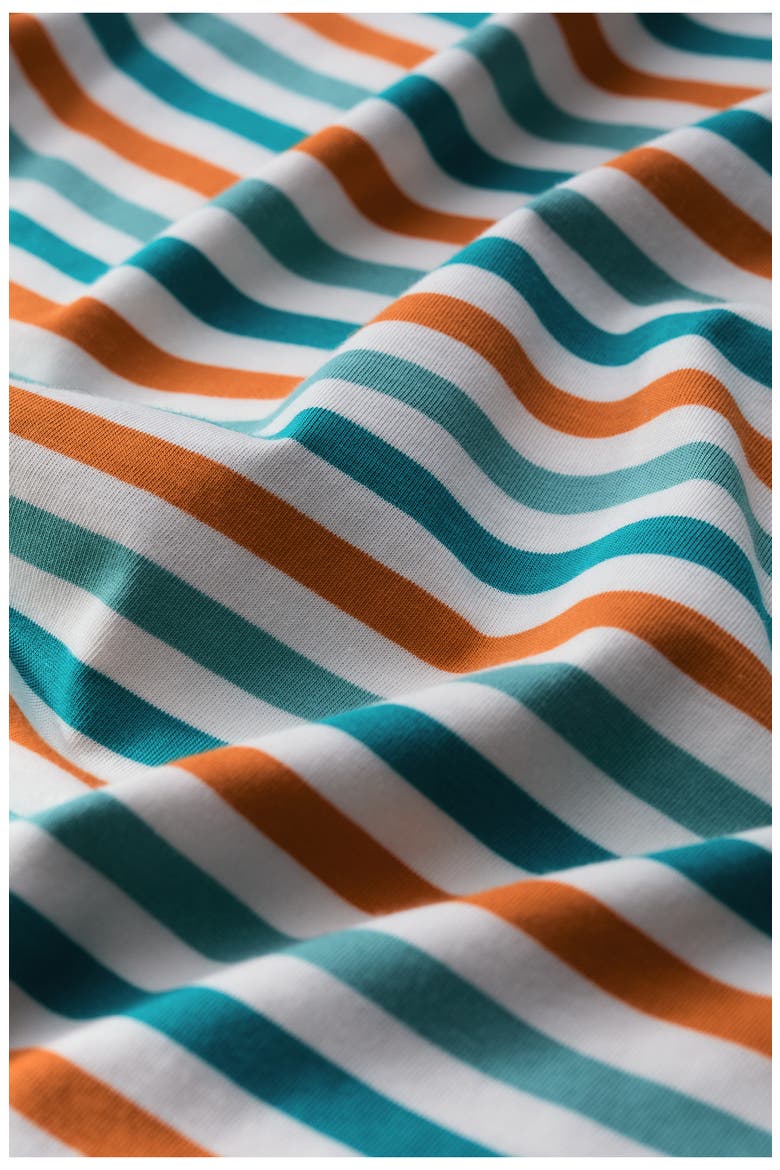 Sailor Stripe Three-Quarter Sleeve Organic Cotton Top, Alternate, color, TRI MINI CORNISH DEEP DIVE