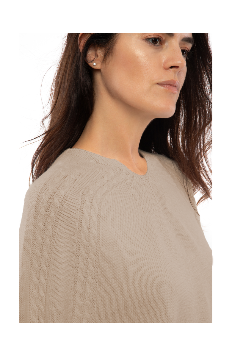 Monticelli Cashmere Pure Cashmere Elegant Cable Knit Poncho, Alternate, color, 