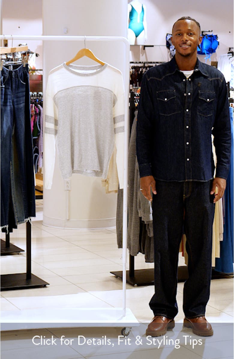 Sunwashed Varsity Long Sleeve Organic Cotton Slub T-Shirt, sales video thumbnail