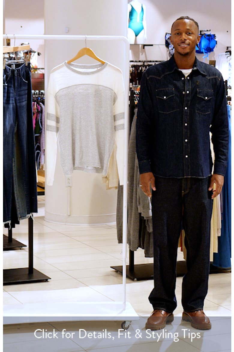 Sunwashed Varsity Long Sleeve Organic Cotton Slub T-Shirt video