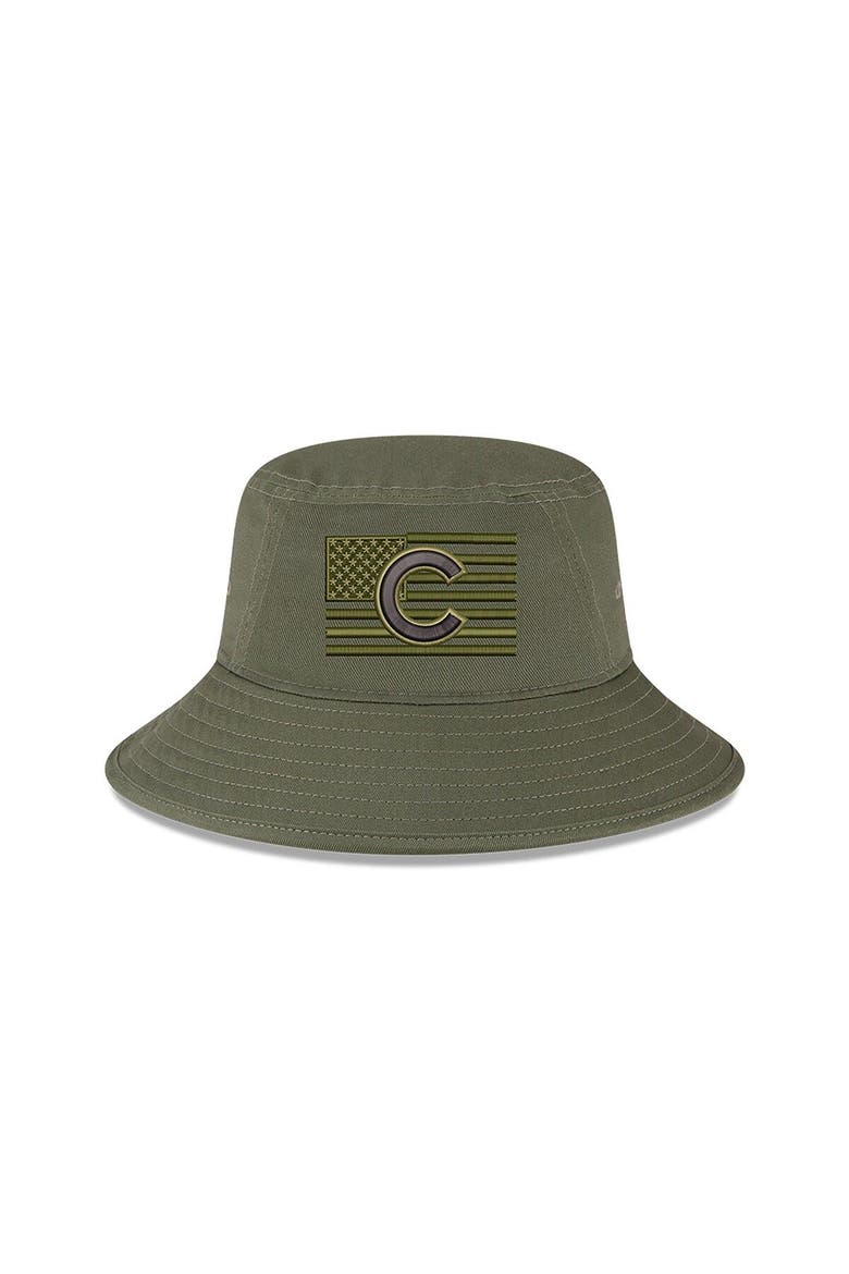 Men's New Era  Green Chicago Cubs 2023 Armed Forces Day Bucket Hat, Alternate, color, Green