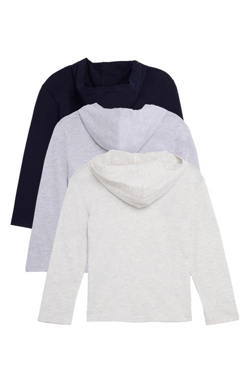 X-ray Xray Kids' 3-pack Hooded Long Sleeve Cotton T-shirts In Multi