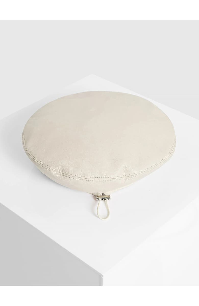 Manière De Voir Anya Leather Beret, Alternate, color, Beige