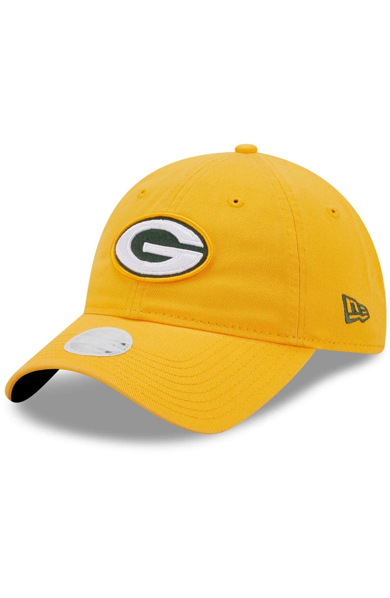 New Era Women's New Era Gold Green Bay Packers Core Classic 2.0 9TWENTY Adjustable Hat, Main, color, 