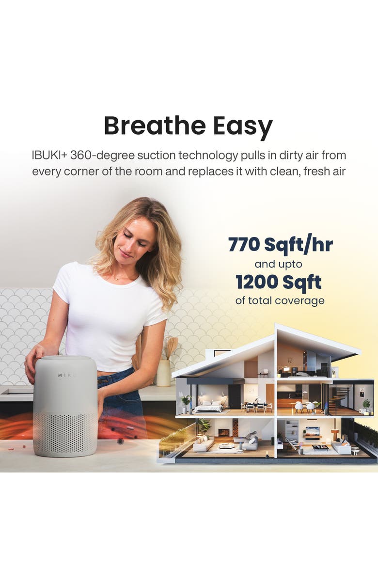 Hepa Air Purifier Up To 770 Sqft - Grey, Alternate, color, Grey