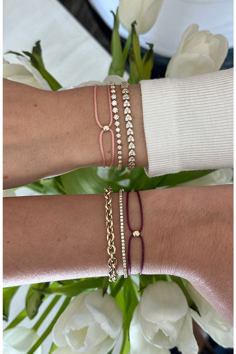Diamond Dot Cord Bracelet, Alternate, color, 14K YELLOW GOLD / SKY