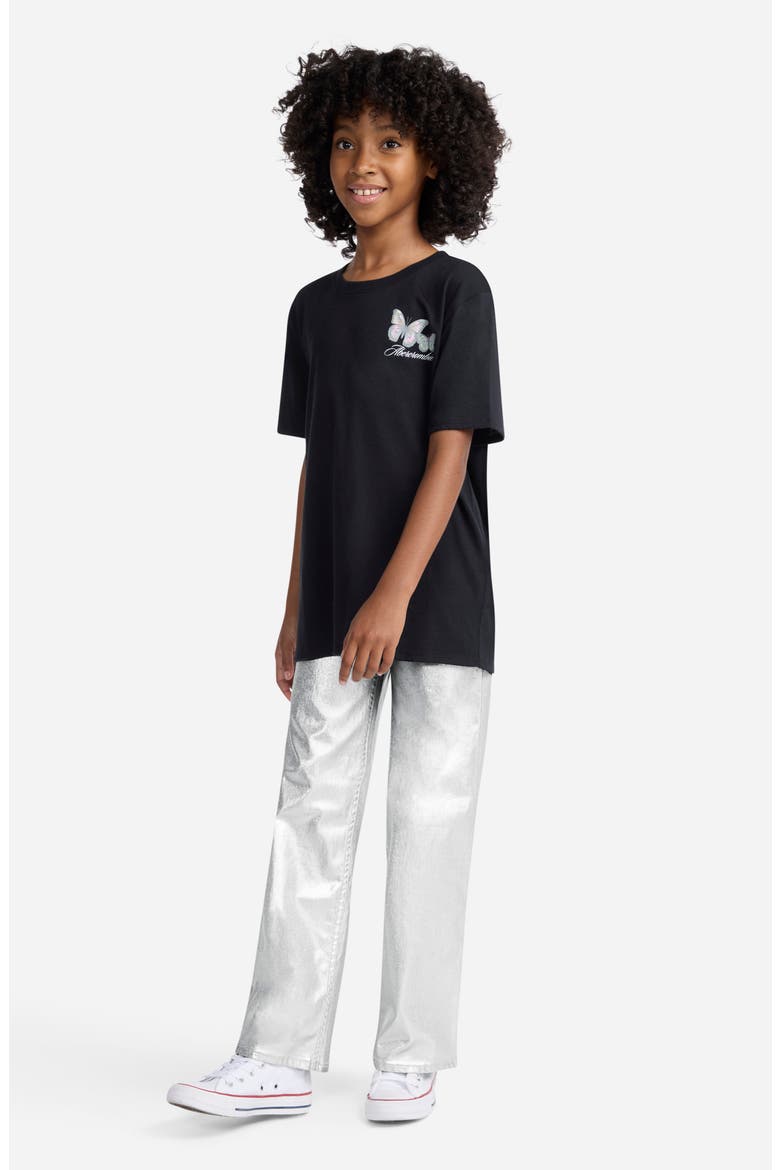 Kids' Shine High Rise Wide Leg Jeans, Alternate, color, SILVER SHINE