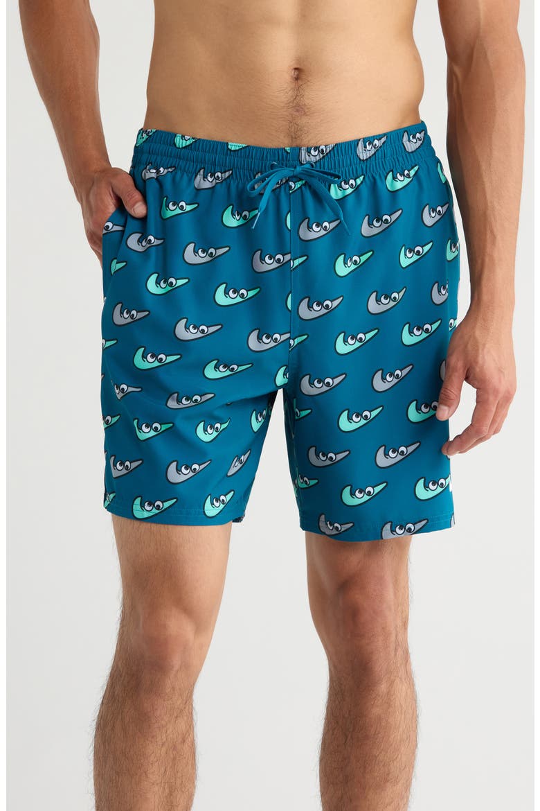 7-Inch Swim Trunks, Main, color, GREEN ABYSS