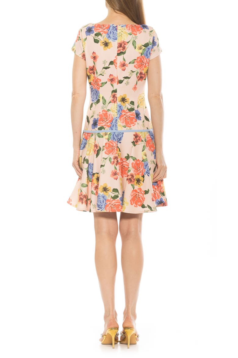 Drop Waist Dress, Alternate, color, SAND FLORAL