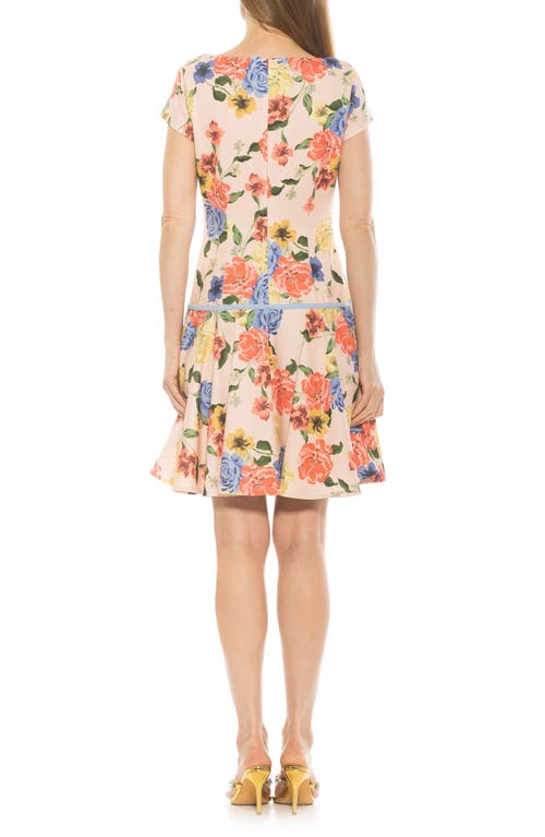 Alexia Admor Drop Waist Dress In Sand Floral