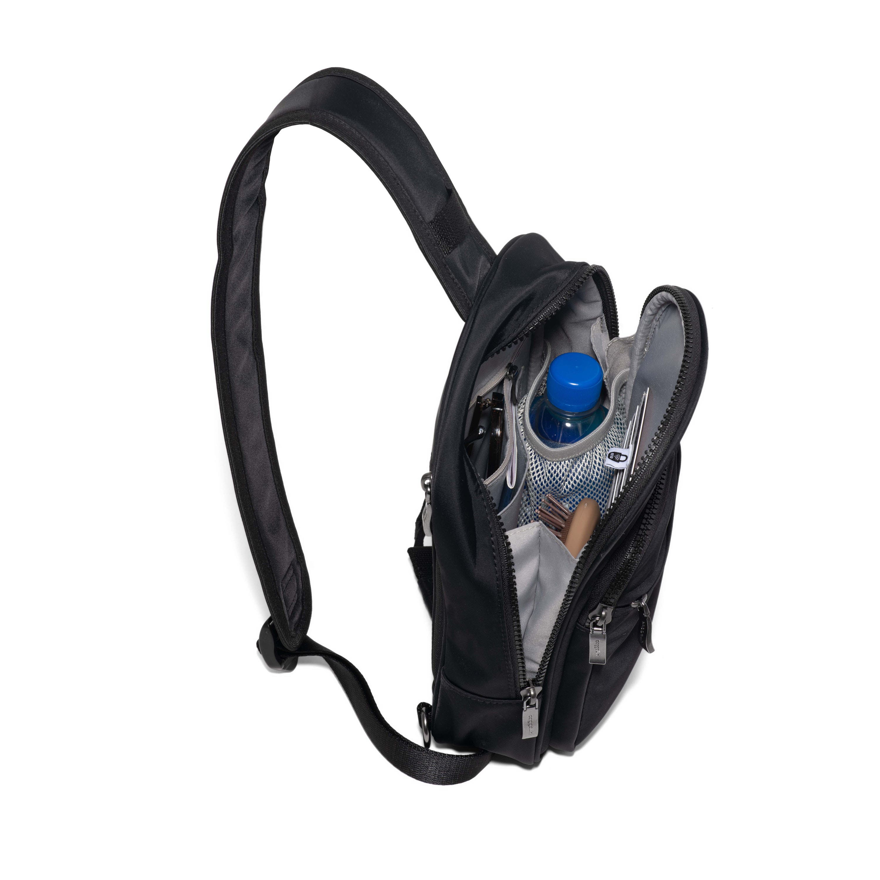 BAGGALLINI Waverly Sling Bag, Alternate, color, Black Twill