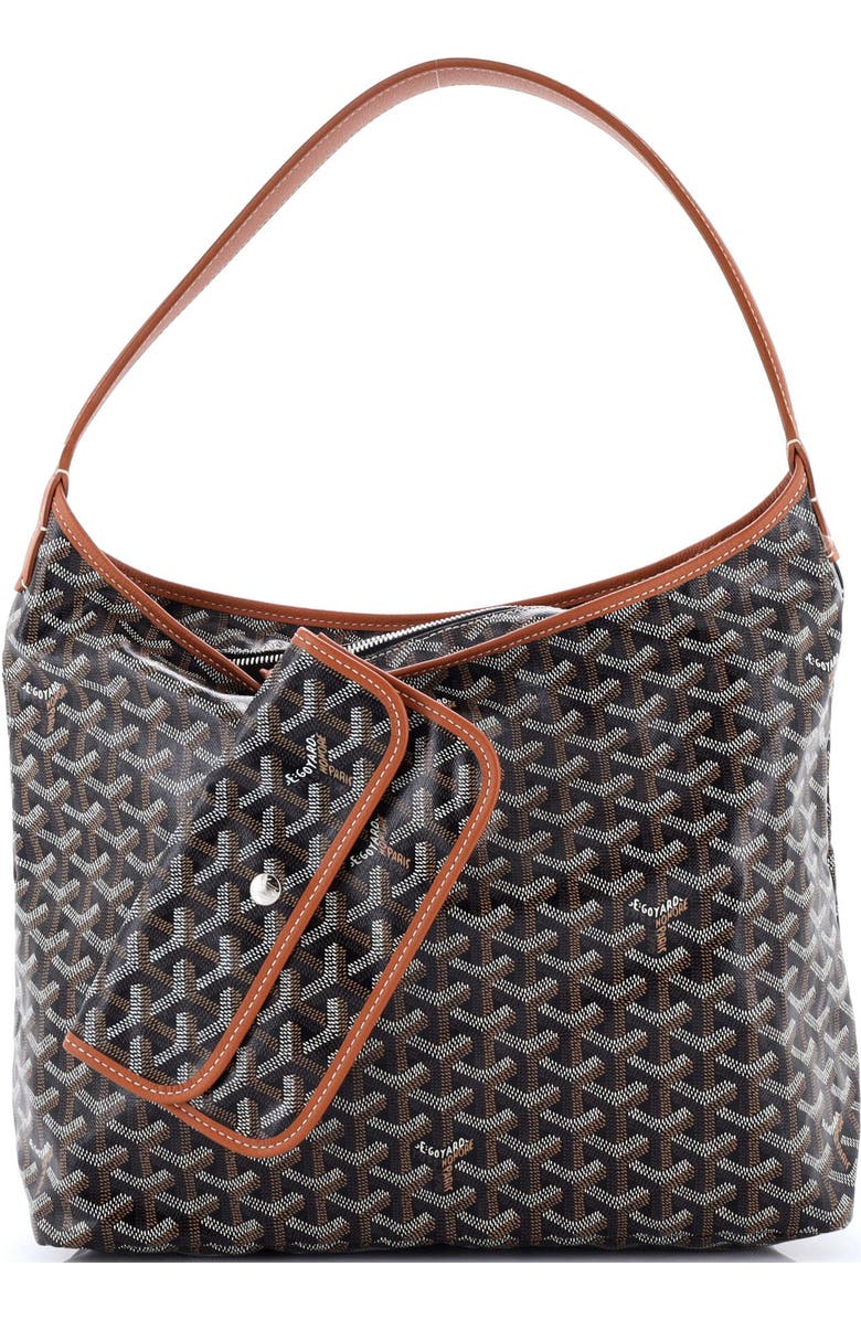 Pre-Owned Goyard Boheme Hobo Coated Canvas, Alternate, color, Brown