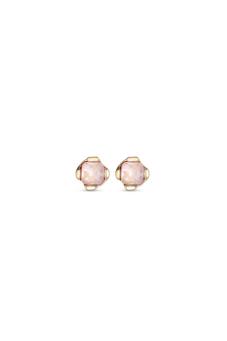 Pink Crystal Stud Earrings, Main, color, Gold