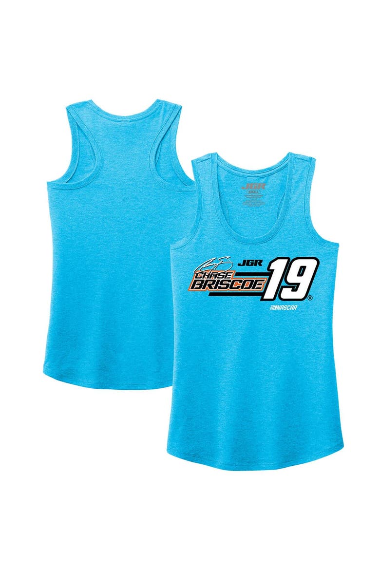 Women's Joe Gibbs Racing Team Collection Turquoise Chase Briscoe Tri-Blend Name & Number Tank Top, Main, color, Turquoise