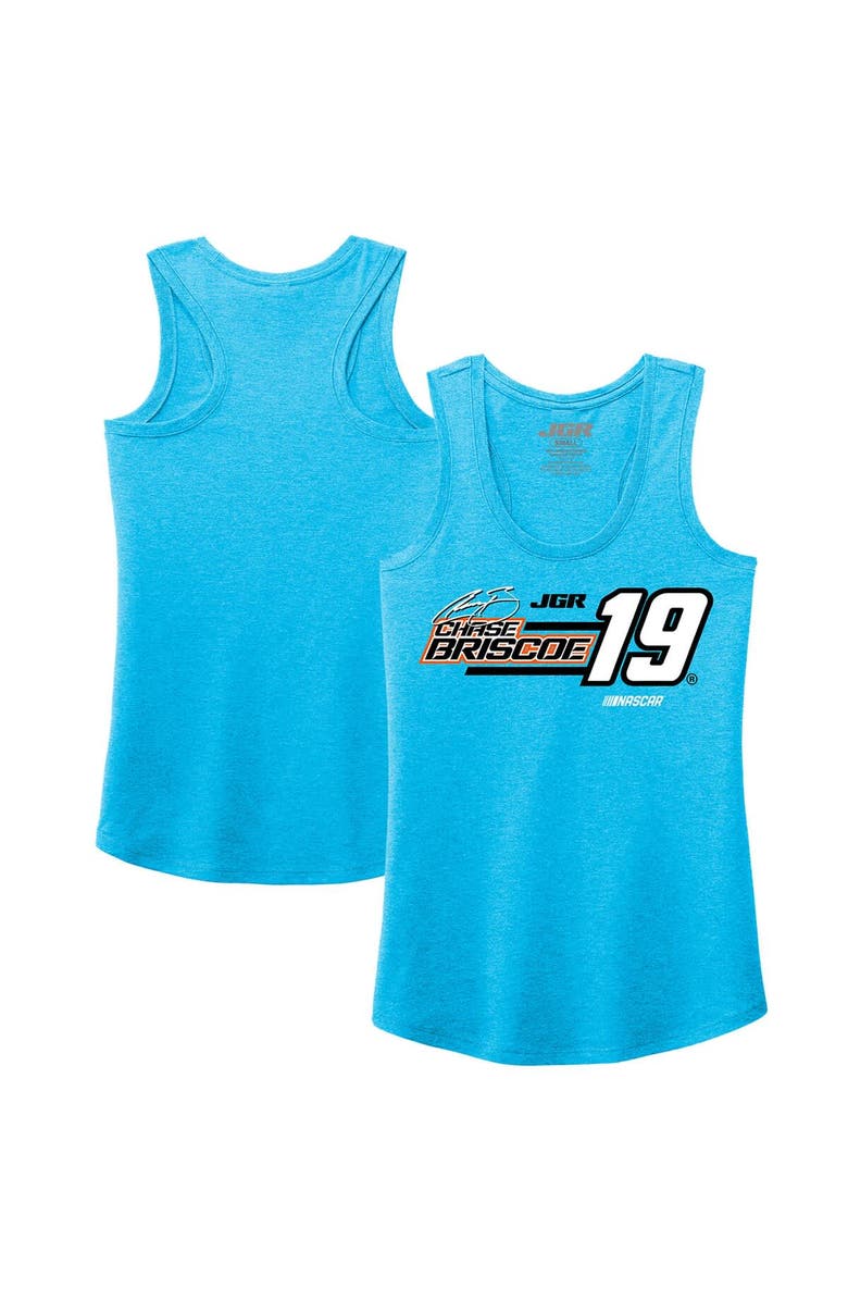 JOE GIBBS RACING TEAM COLLECTION Women's Joe Gibbs Racing Team Collection Turquoise Chase Briscoe Tri-Blend Name & Number Tank Top, Main, color, Turquoise