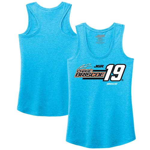 Joe Gibbs Racing Team Collection Women's Turquoise Chase Briscoe Tri-blend Name Number Tank Top In Blue