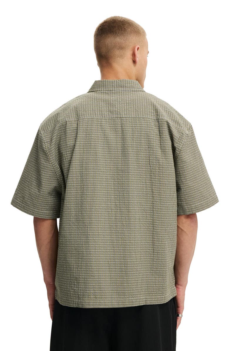 Cotton On Men's Darcy Short Sleeve Shirt, Alternate, color, Khaki Check Emb