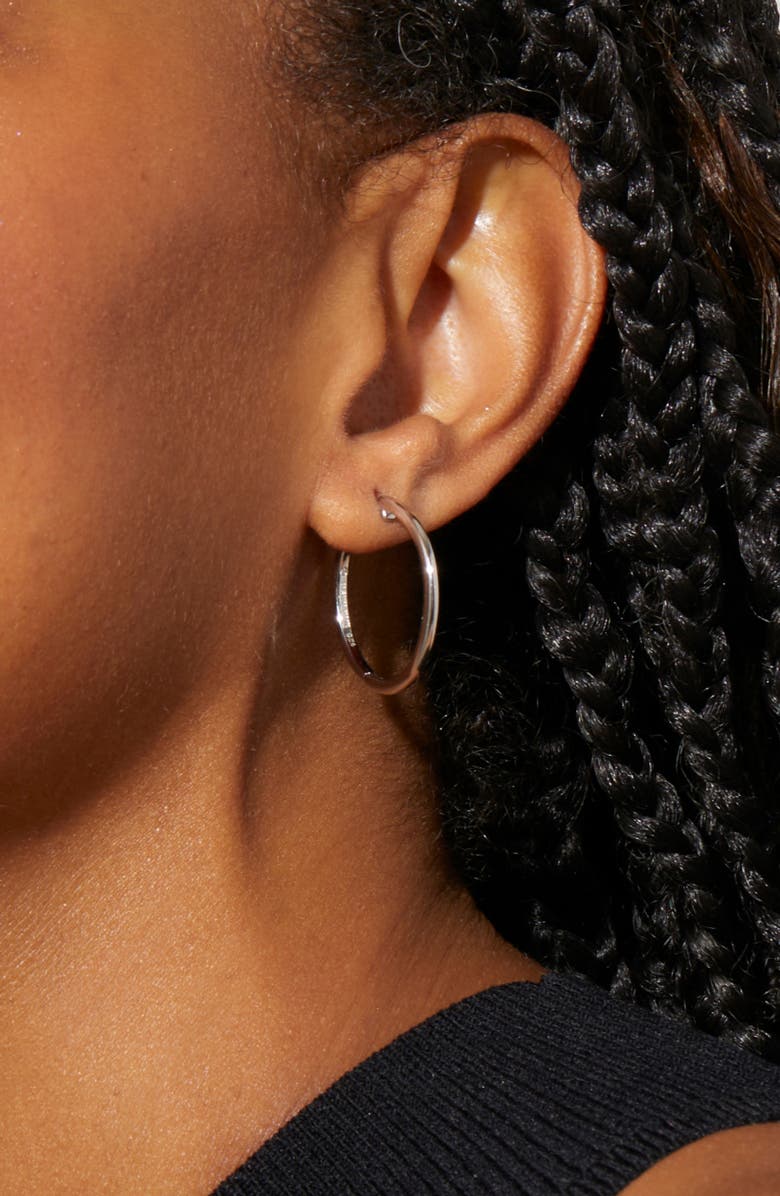 Ana Luisa Medium Slim Endless Hoops - Lo Medium, Alternate, color, Silver