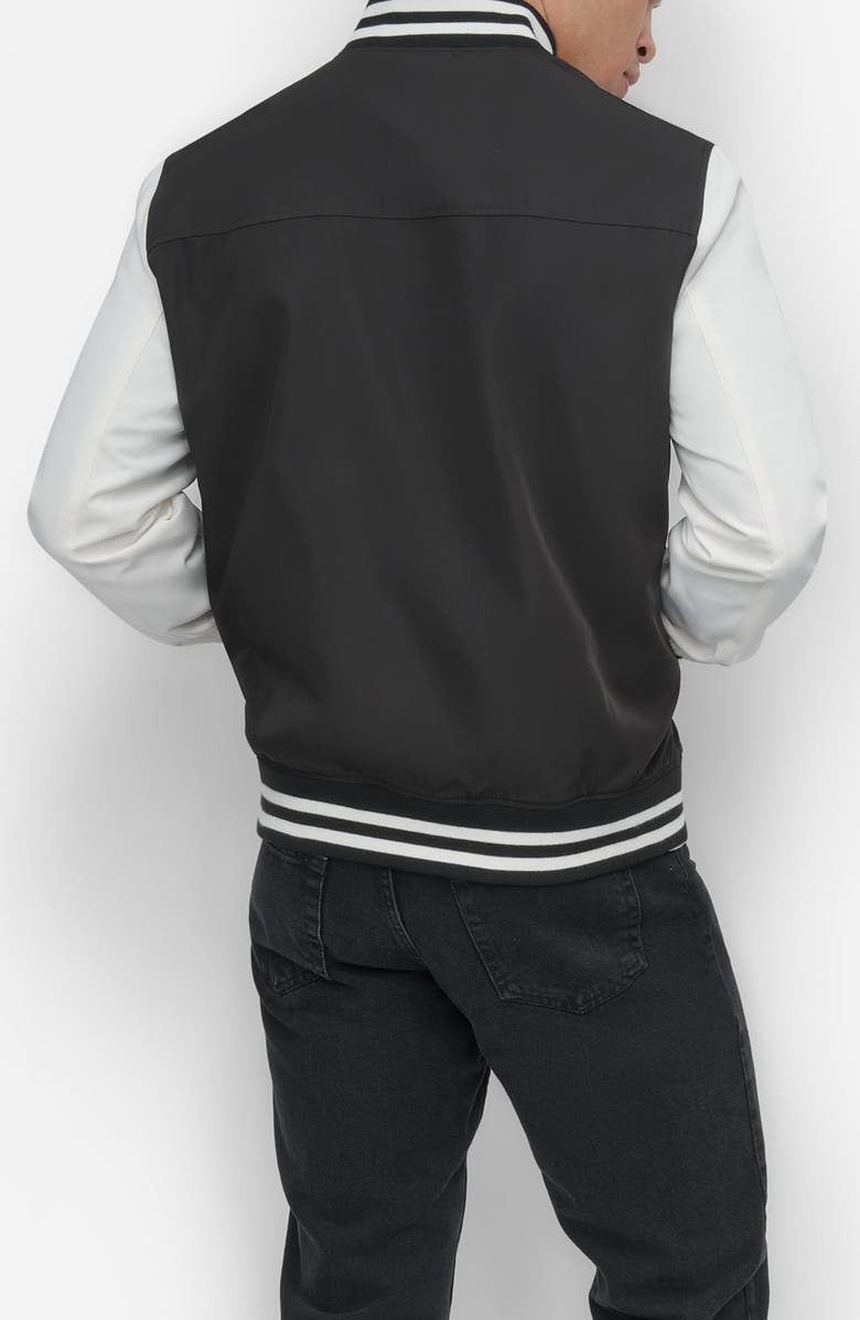 DKNY Varsity Jacket, Alternate, color, Black