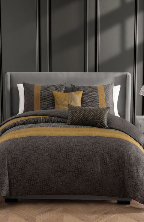 Golden Hex Reversible 5-Piece Comforter Set