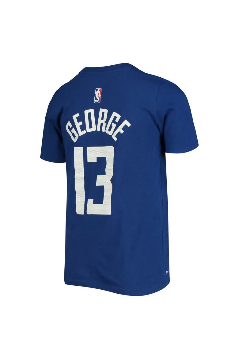 Youth Nike Paul George Royal LA Clippers Name & Number Performance T-Shirt, Alternate, color, Royal
