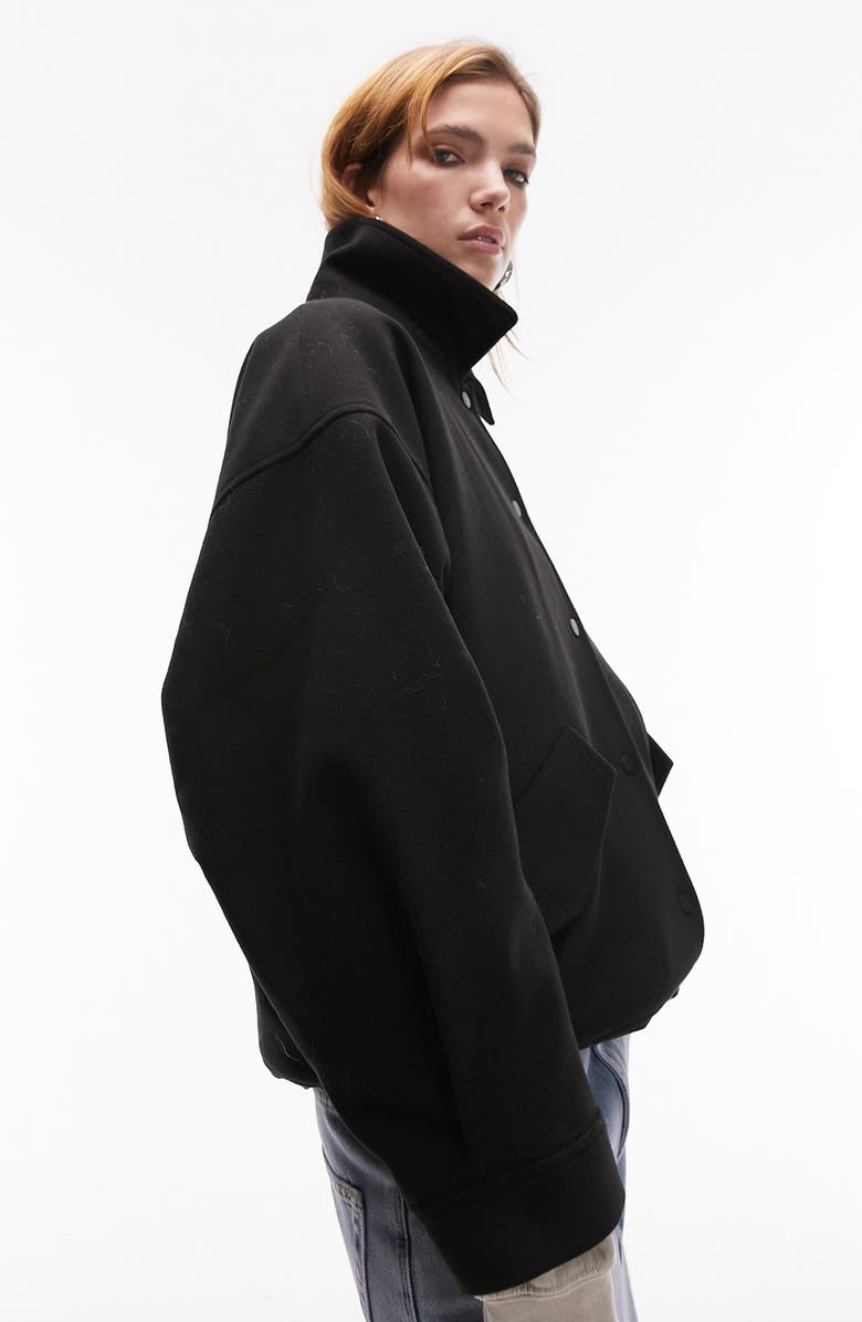 Topshop Brushed Bomber Jacket, Alternate, color, 