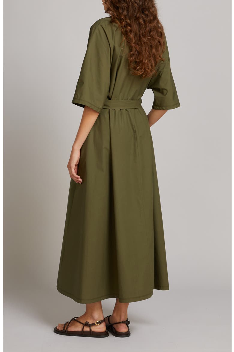 green jersey maxi dress Imara Textured Jersey Asymmetric Maxi Dress in Olive Green