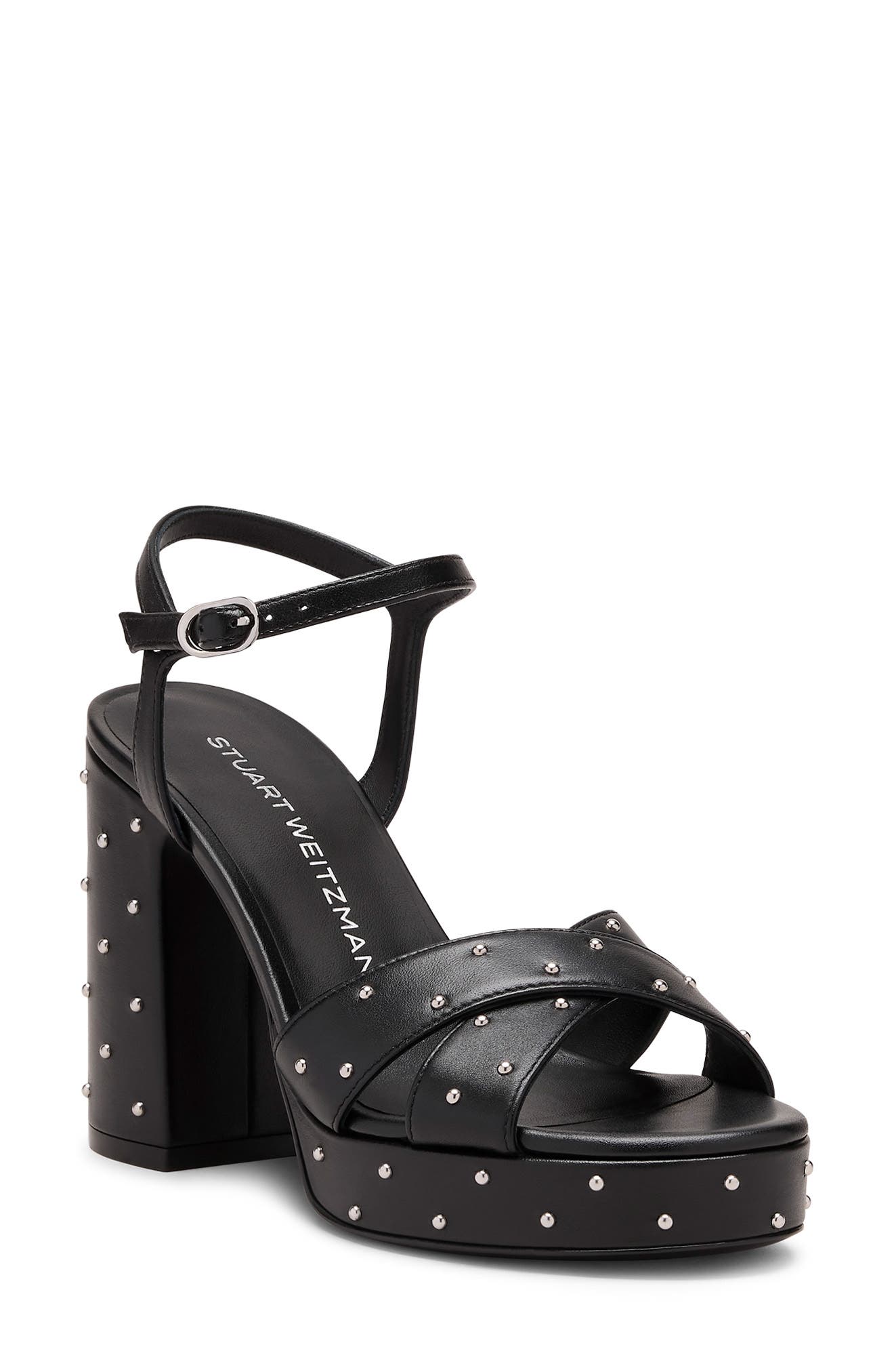 Stuart Weitzman Dayna Sostud Platform Sandal, Main, color, Black