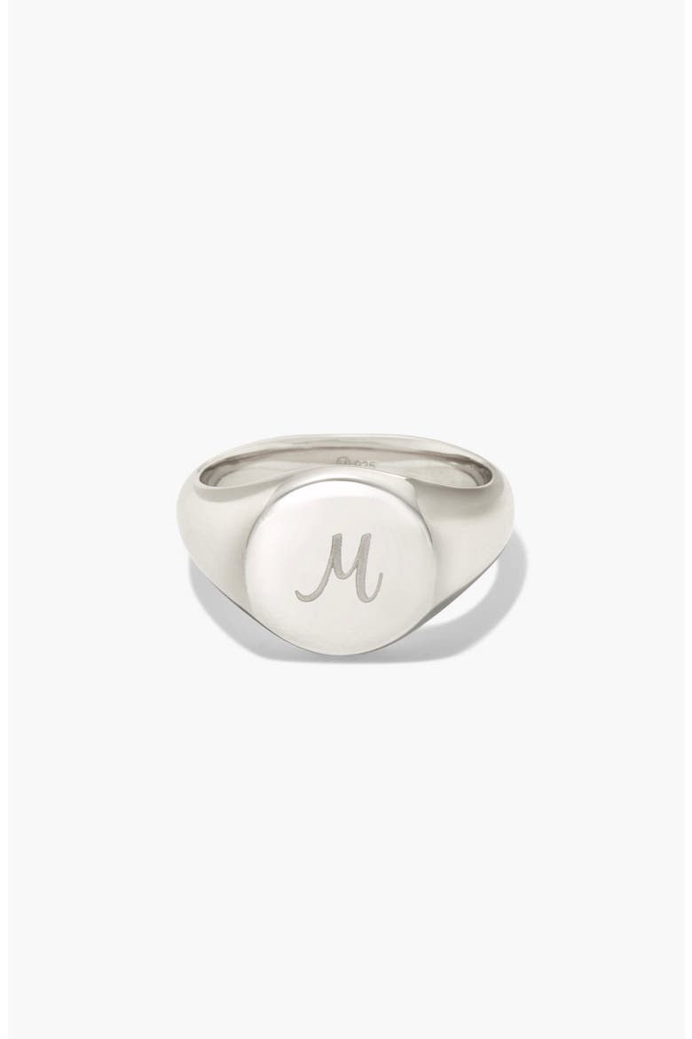 Bold Round Signet Ring, Alternate, color, Sterling Silver