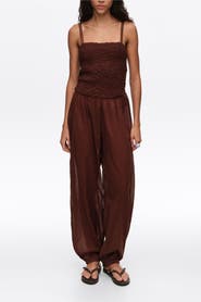 Bimba y Lola Cotton Gathered Balloon Jumpsuit