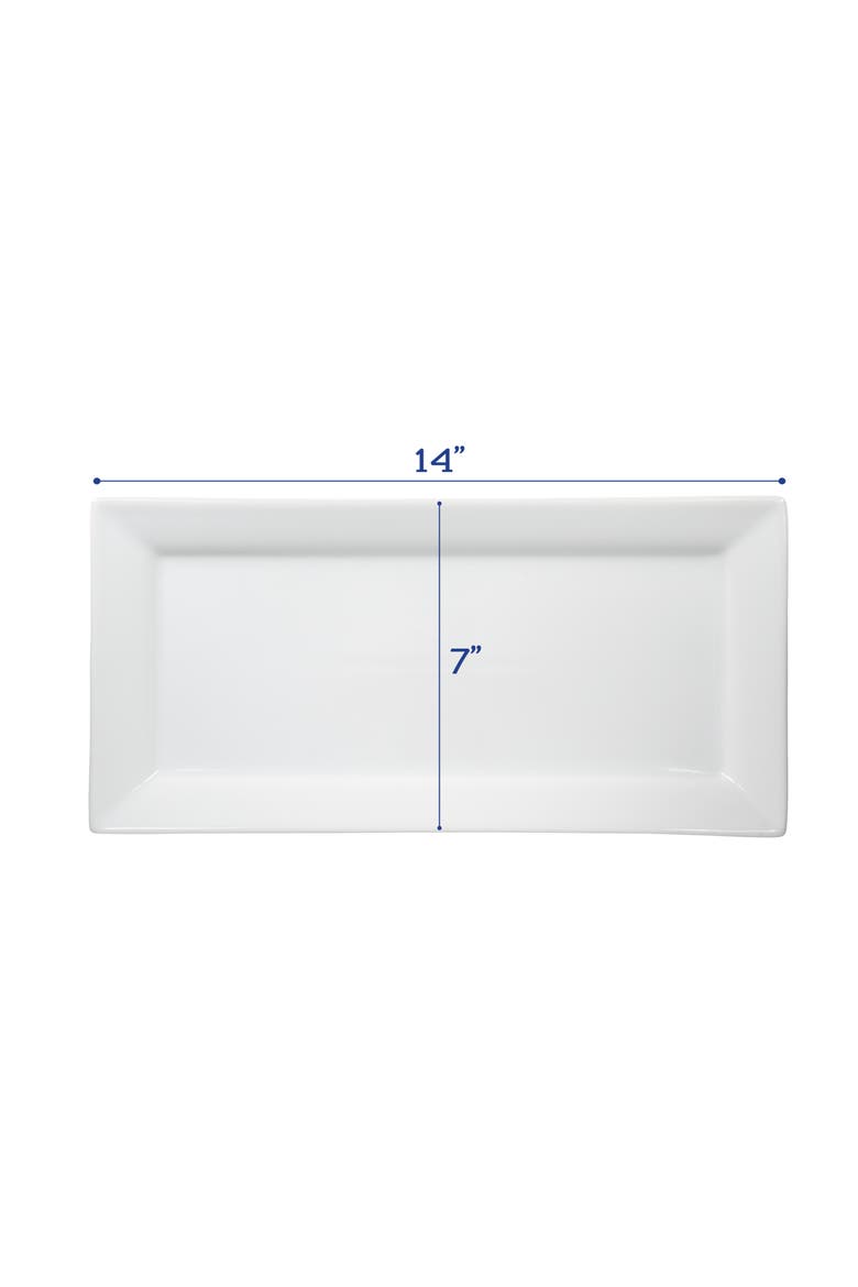 Set of 2 Rectangular Platters, Alternate, color, WHITE