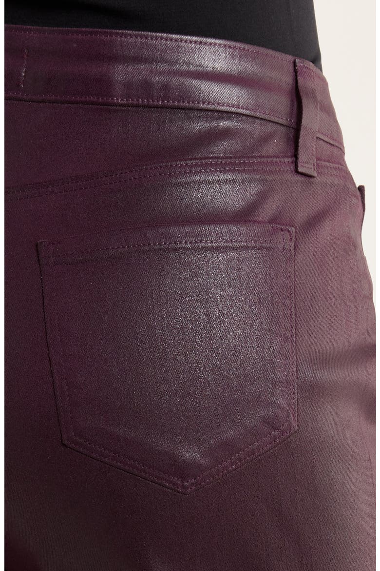 Scottie Coated High Waist Wide Leg Jeans, Alternate, color, DARK MALBEC COATED