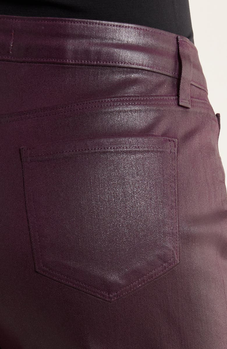 L'AGENCE Scottie Coated High Waist Wide Leg Jeans, Alternate, color, Dark Malbec Coated