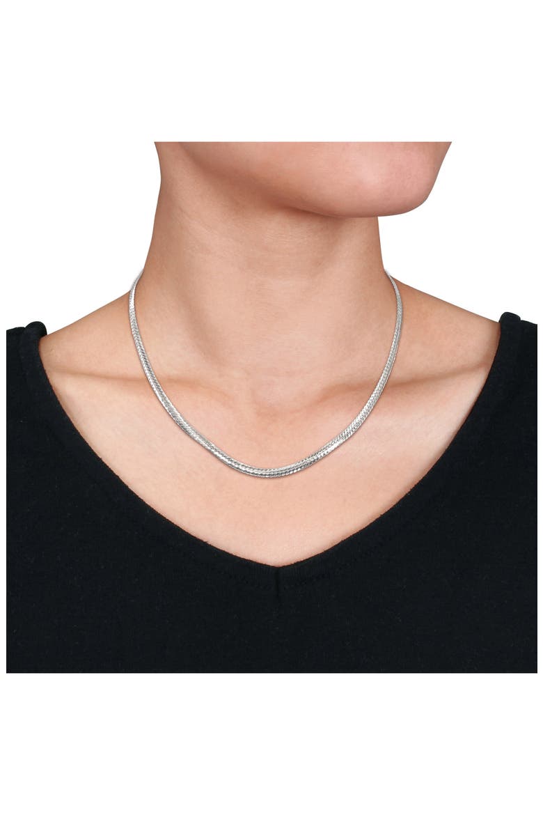 Herringbone Chain Necklace, 3mm, Alternate, color, SILVER