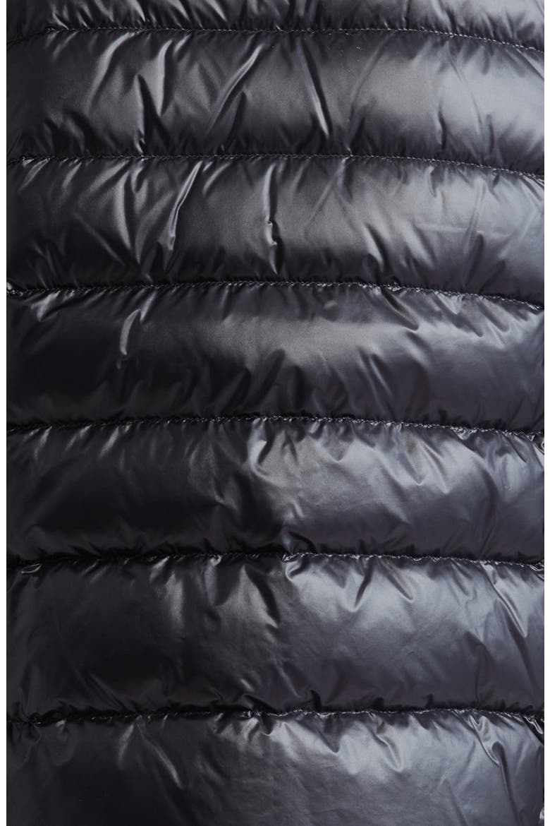 Quilted Down & Wool Knit Cardigan, Alternate, color, BLACK