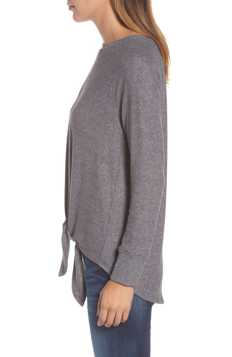 GIBSONLOOK Gibson Tie Front Cozy Fleece Pullover, Alternate, color, 