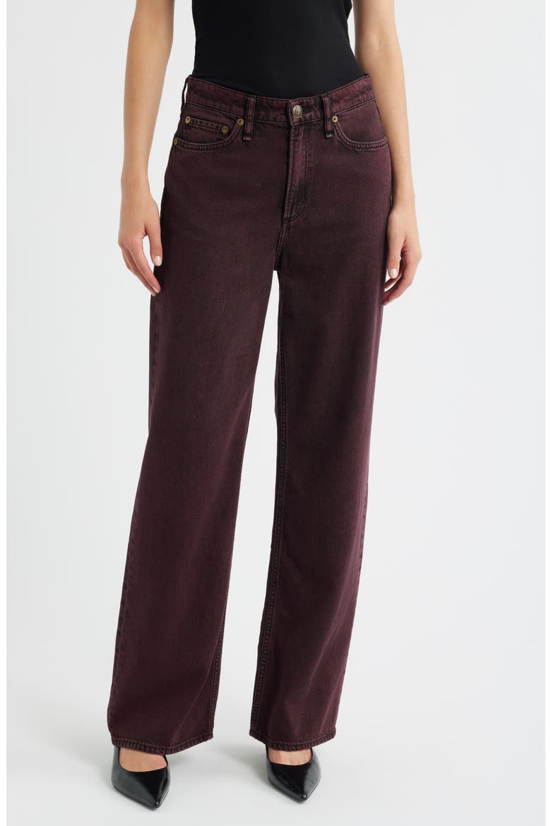 Featherweight Logan Mid Rise Wide Leg Jeans, Main, color, BROWN/ PLUM