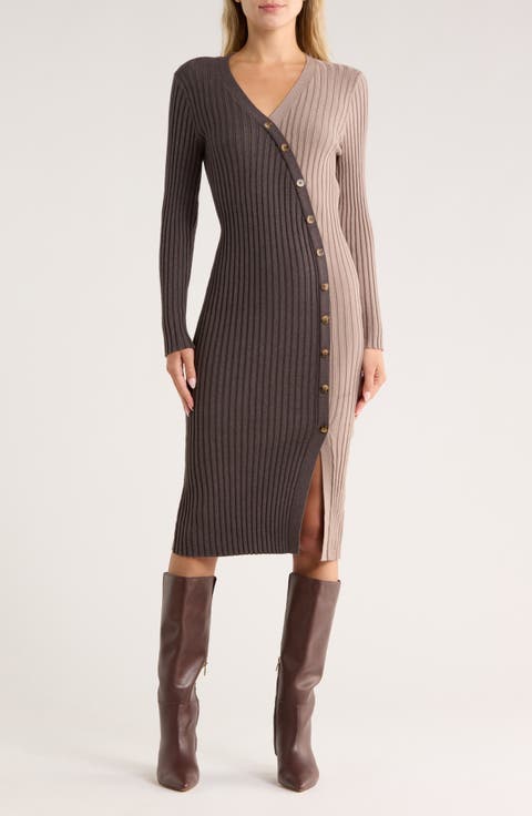 The Judge Colorblock Long Sleeve Sweater Dress