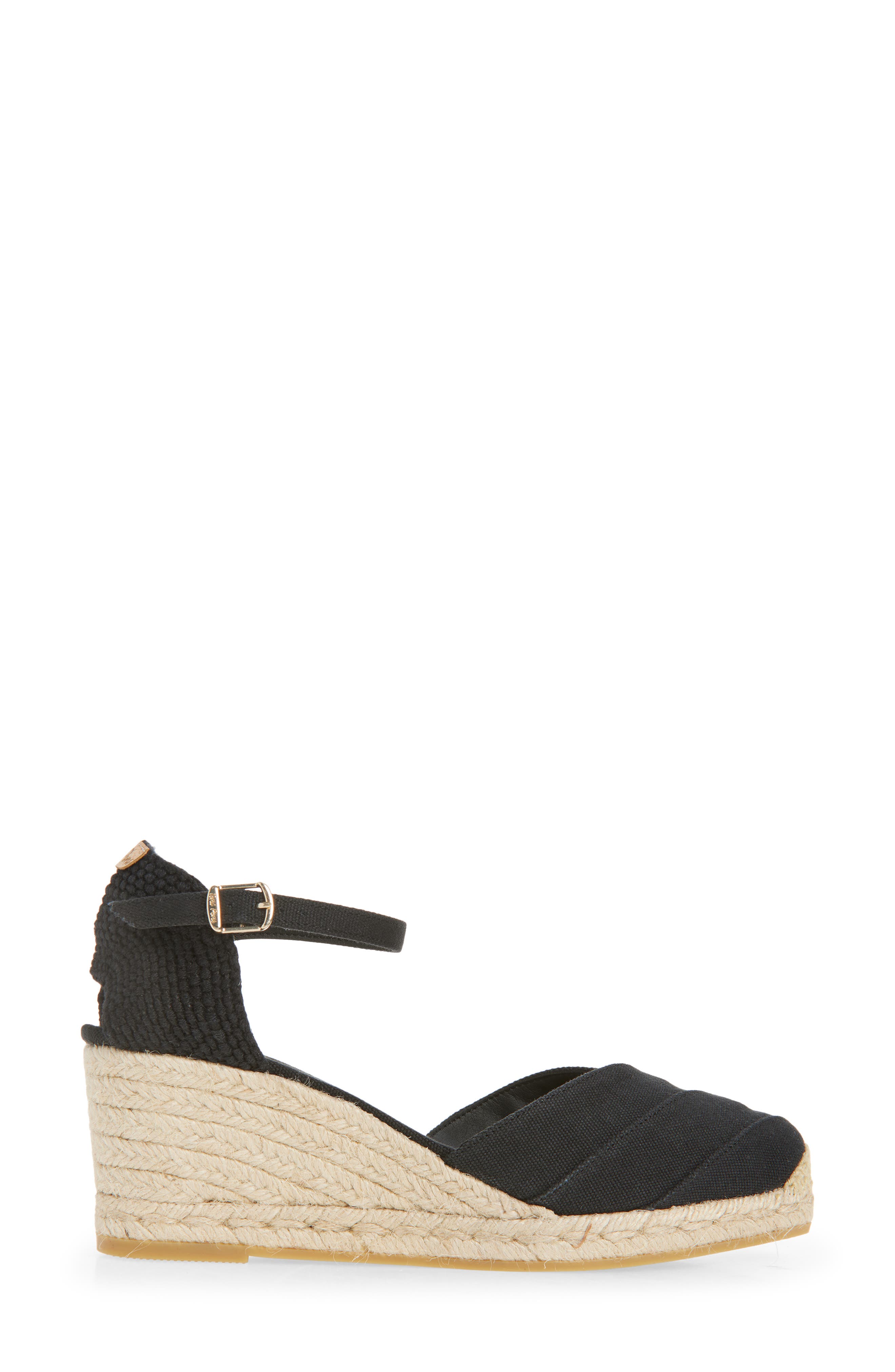 Toni Pons Clara Ankle Strap Espadrille Wedge, Alternate, color, Negre