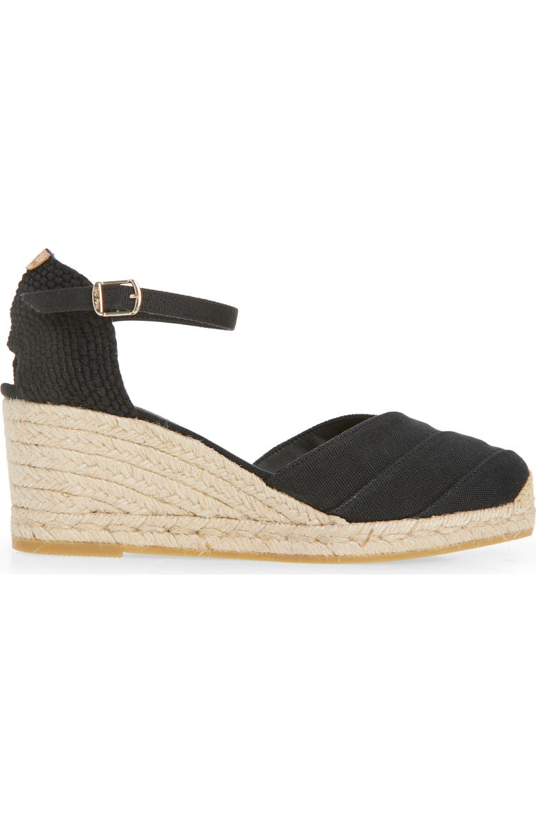 Toni Pons Clara Ankle Strap Espadrille Wedge, Alternate, color, Negre