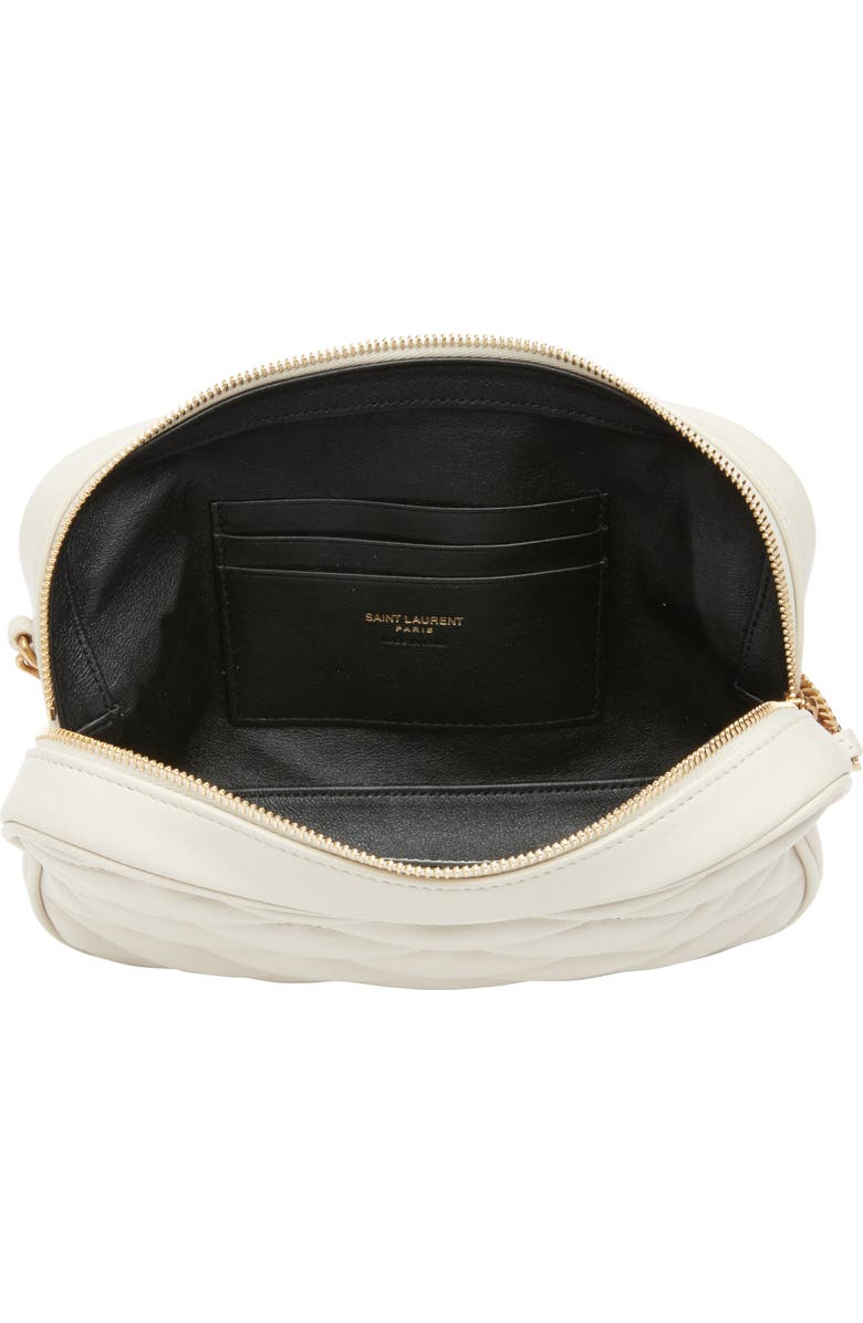 Saint Laurent Gaby Diamond Quilted Leather Camera Bag, Alternate, color, Blanc Vintage