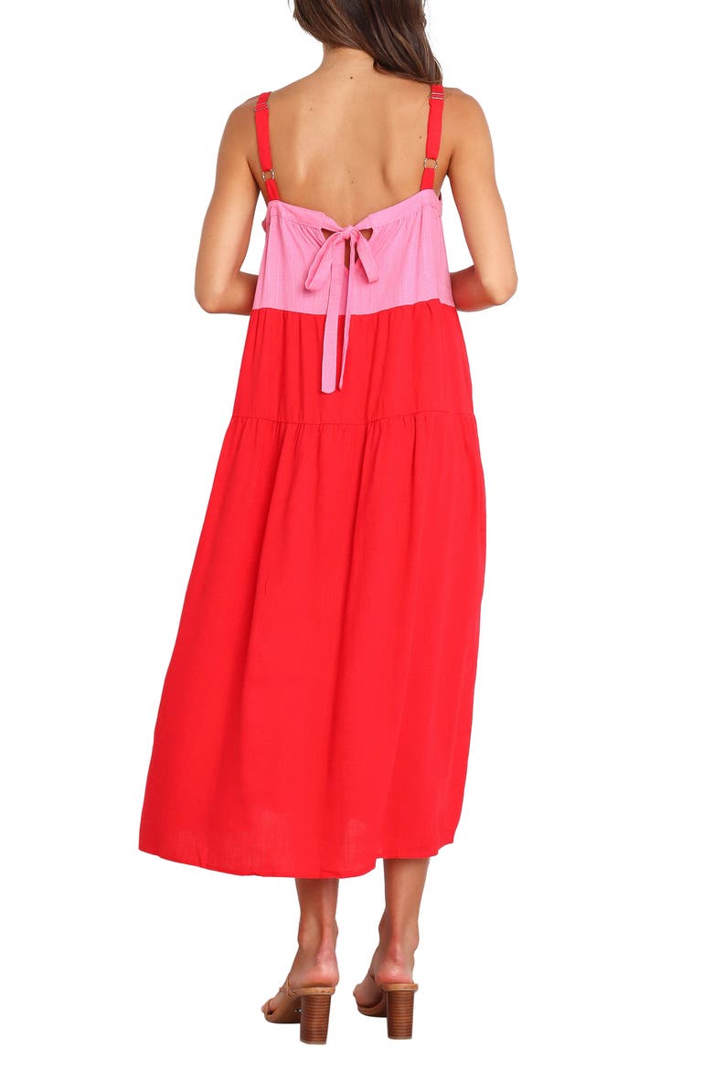 Aliana Colorblock Midi Sundress, Alternate, color, PINK SPLICE
