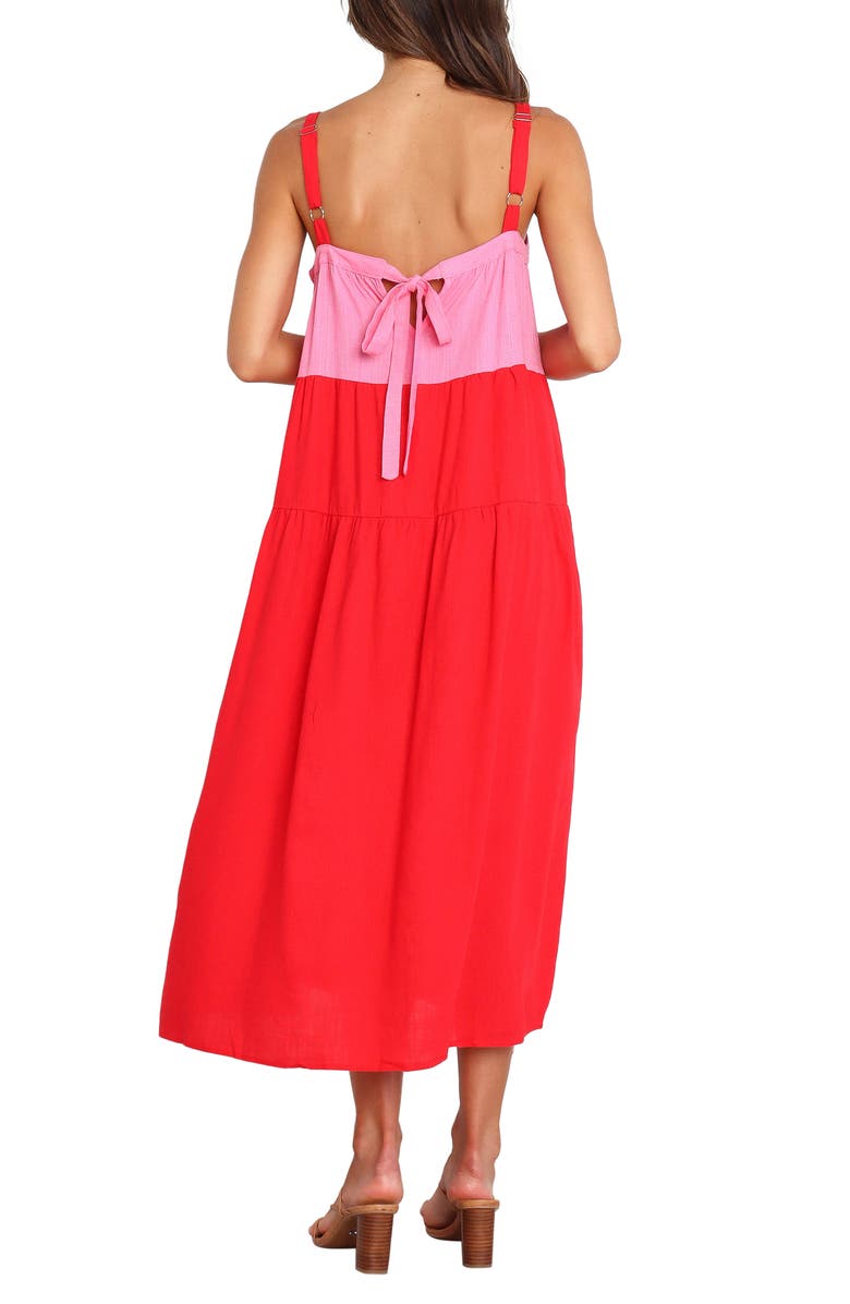 Petal & Pup Aliana Colorblock Midi Sundress, Alternate, color, Pink Splice