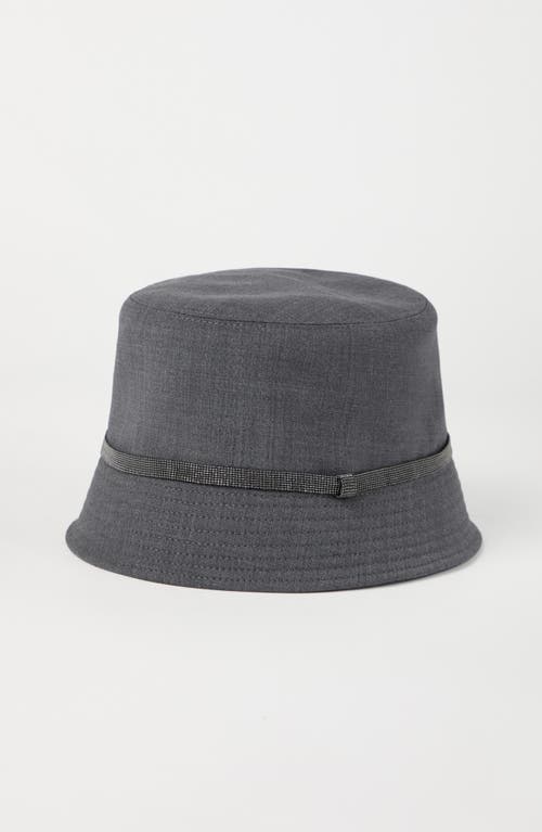 Brunello Cucinelli Monili Chain Detail Bucket Hat In Lignite Grey