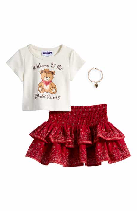 Rarity Kids' Graphic T-shirt, Ruffle Skort & Bracelet Set