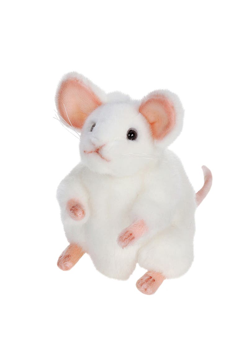 6 Inch White German Mouse, Stuffed Animal, Handfinished, Kids Ages 3+, Main, color, White