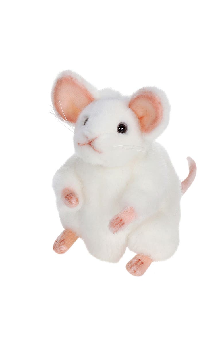 Hansa 6 Inch White German Mouse, Stuffed Animal, Handfinished, Kids Ages 3+, Main, color, White