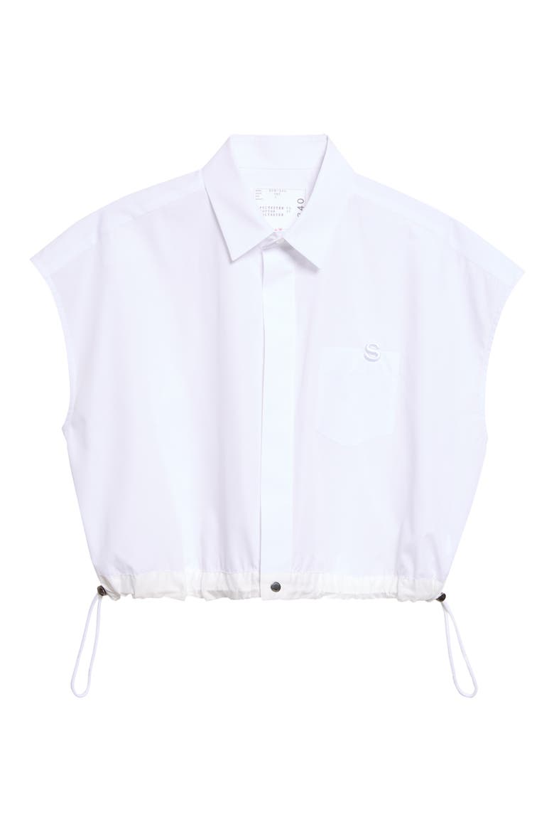 Crop Poplin Shirt, Alternate, color, WHITE