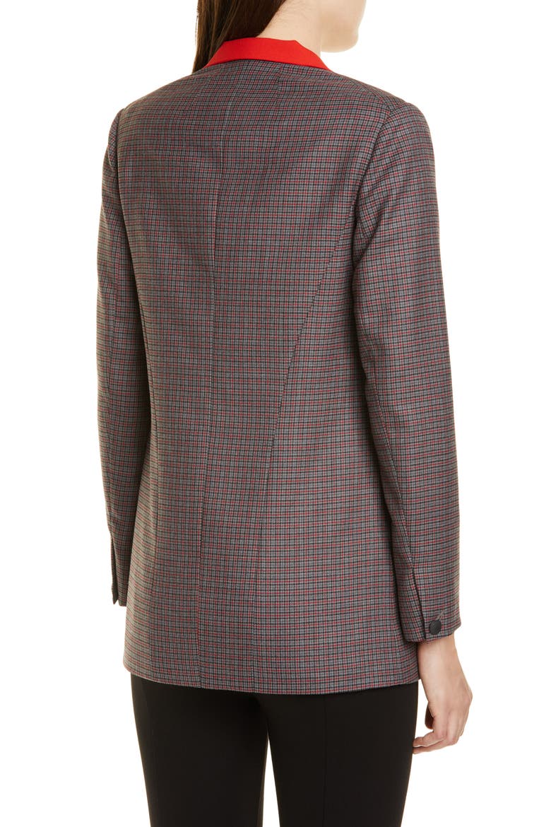 Paloma Check Stretch Wool Blend Blazer, Alternate, color, CHARCOAL